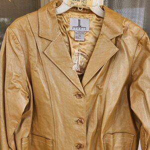 JL Studio Metallic Light Gold Leather Jacket